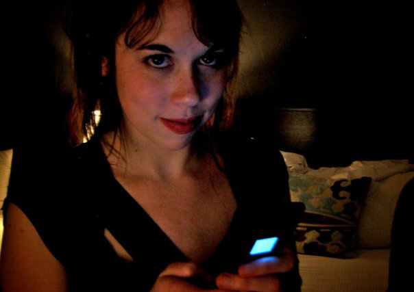 During one of her increasingly regular all-night benders, Sarah Jarosz takes a momentary break to send a text message.