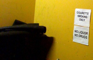 The Orange Peel's backstage explicitly prohibits all drug use. 